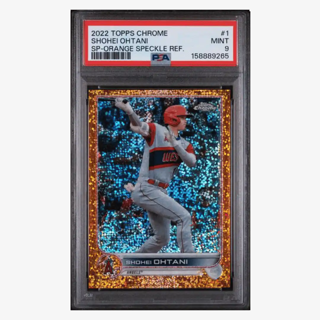 Shohei Ohtani PSA 9 2022 Topps Chrome SP Orange Speckle Refractor #d/ 25 Card #1