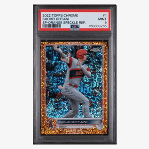 Shohei Ohtani PSA 9 2022 Topps Chrome SP Orange Speckle Refractor #d/ 25 Card #1