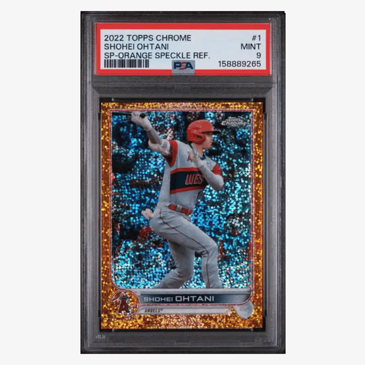 Shohei Ohtani PSA 9 2022 Topps Chrome SP Orange Speckle Refractor #d/ 25 Card #1