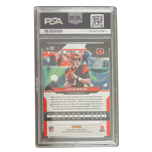 Joe Burrow PSA 9 2020 Panini Prizm SP Rookie RC Card #307
