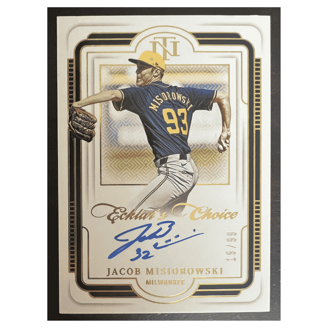 Jacob Misiorowski 2025 Panini National Treasures Ecklar's Choice Autograph #d/ 99 Card #EC-JMS