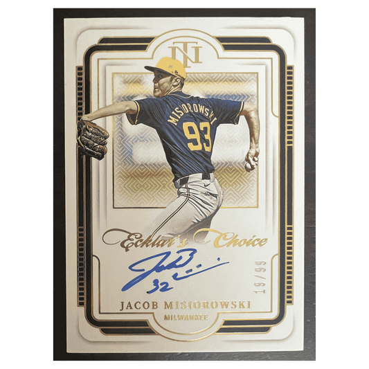 Jacob Misiorowski 2025 Panini National Treasures Ecklar's Choice Autograph #d/ 99 Card #EC-JMS