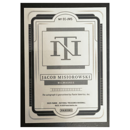 Jacob Misiorowski 2025 Panini National Treasures Ecklar's Choice Autograph #d/ 99 Card #EC-JMS