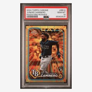 Junior Caminero PSA 10 2024 Topps Chrome Radiating Rookies Card #RR12