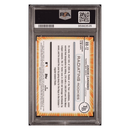Junior Caminero PSA 10 2024 Topps Chrome Radiating Rookies Card #RR12