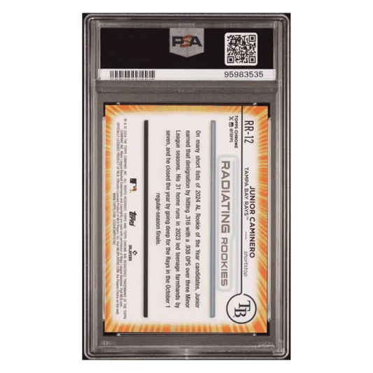 Junior Caminero PSA 10 2024 Topps Chrome Radiating Rookies Card #RR12