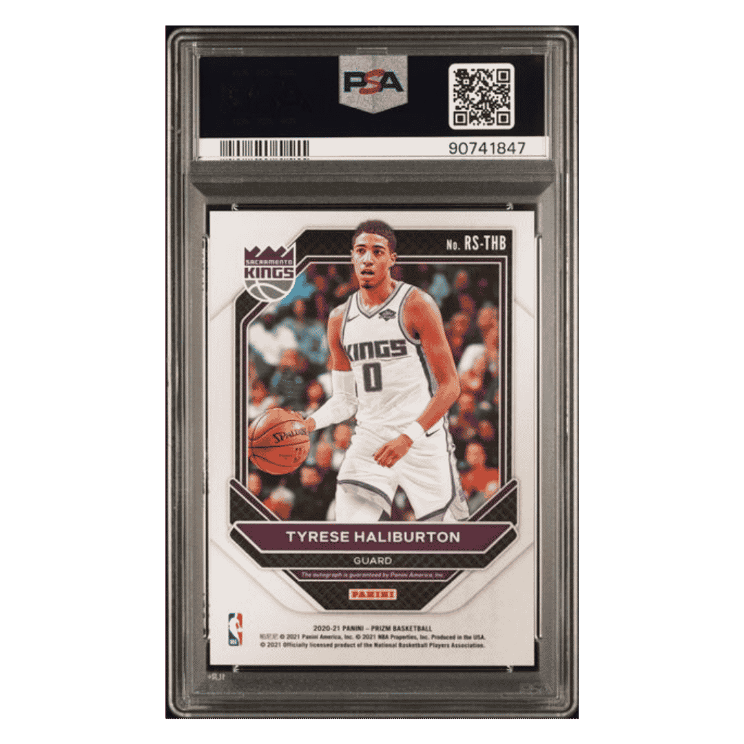 Tyrese Haliburton PSA 9 2020 Panini Prizm Rookie Signatures Card #THB