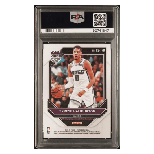 Tyrese Haliburton PSA 9 2020 Panini Prizm Rookie Signatures Card #THB