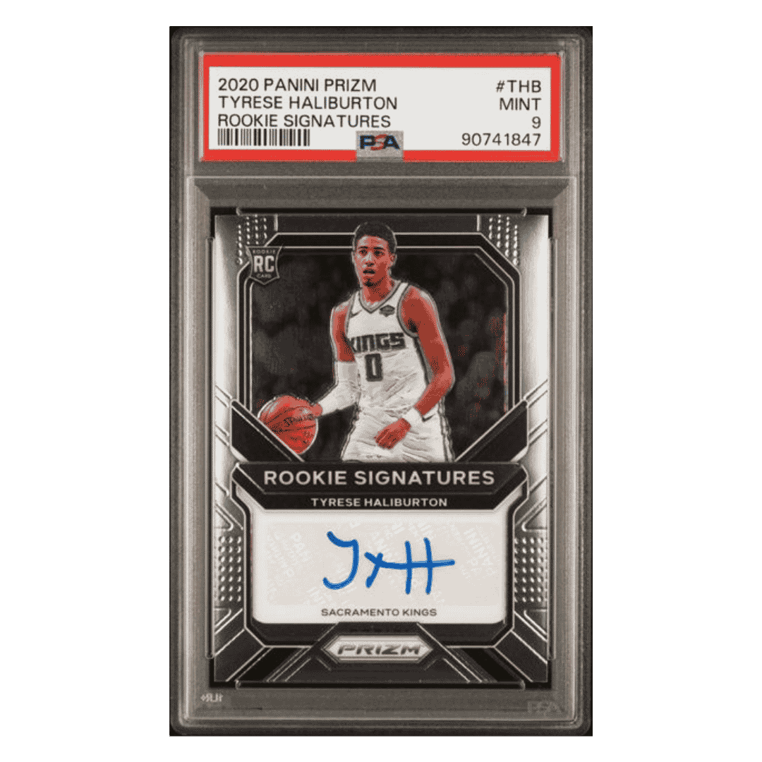 Tyrese Haliburton PSA 9 2020 Panini Prizm Rookie Signatures Card #THB