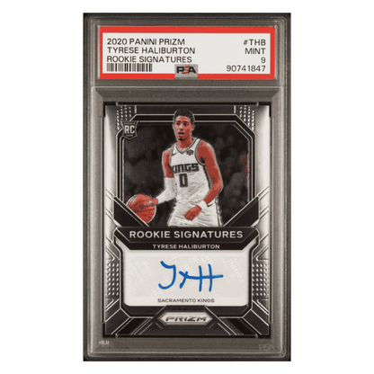 Tyrese Haliburton PSA 9 2020 Panini Prizm Rookie Signatures Card #THB