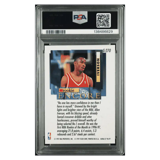 Allen Iverson PSA 8 1996 Fleer Ultra Gold Medallion Card #G270
