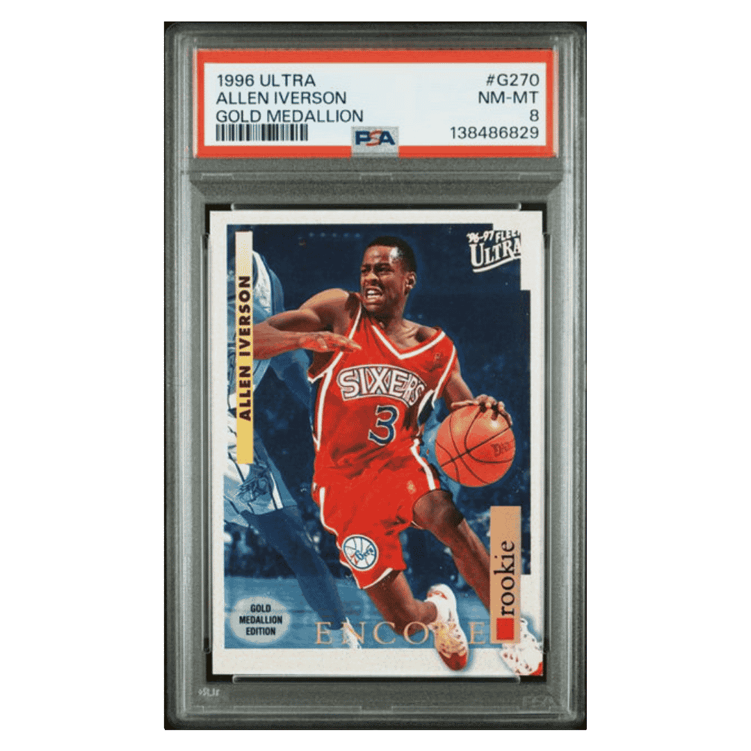 Allen Iverson PSA 8 1996 Fleer Ultra Gold Medallion Card #G270
