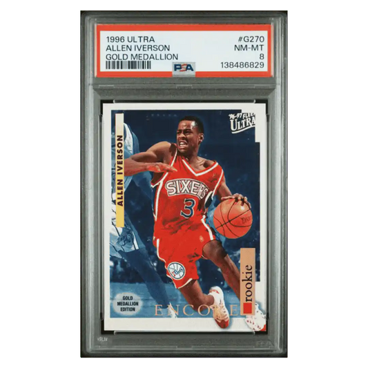 Allen Iverson PSA 8 1996 Fleer Ultra Gold Medallion Card #G270