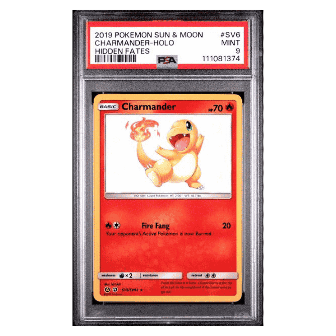 Charmander - Holo PSA 9 2019 Pokemon Sun & Moon Hidden Fates Card #SV6
