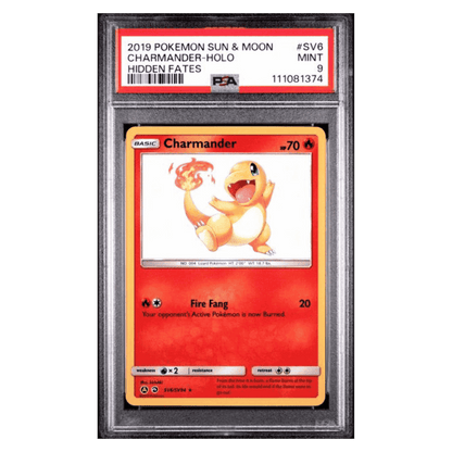 Charmander - Holo PSA 9 2019 Pokemon Sun & Moon Hidden Fates Card #SV6