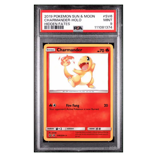 Charmander - Holo PSA 9 2019 Pokemon Sun & Moon Hidden Fates Card #SV6