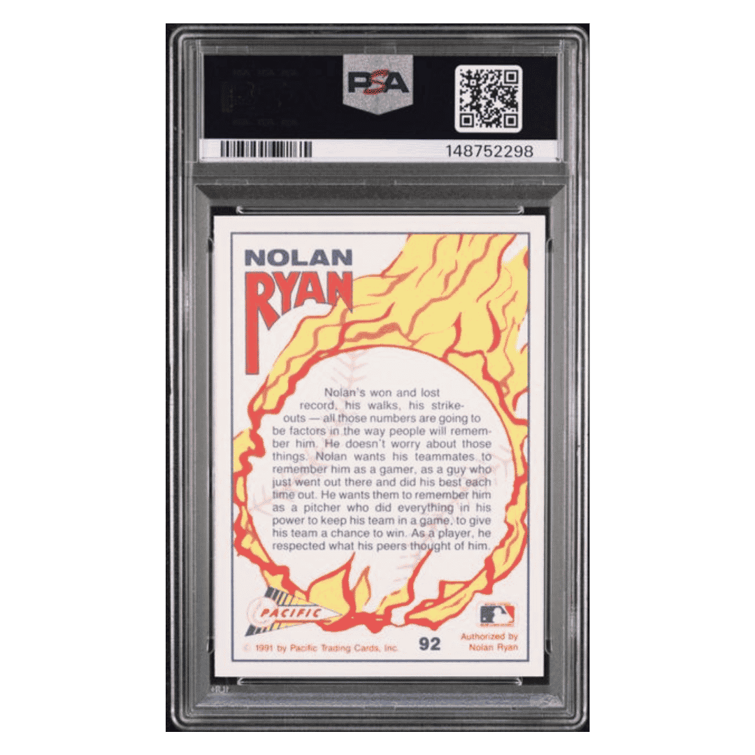 Nolan Ryan PSA 10 1991 Pacific Nolan Ryan Nolan's A Real Gamer Card #92