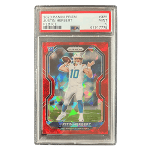 Justin Herbert PSA 9 2020 Panini Prizm Red Ice Rookie RC Card #325
