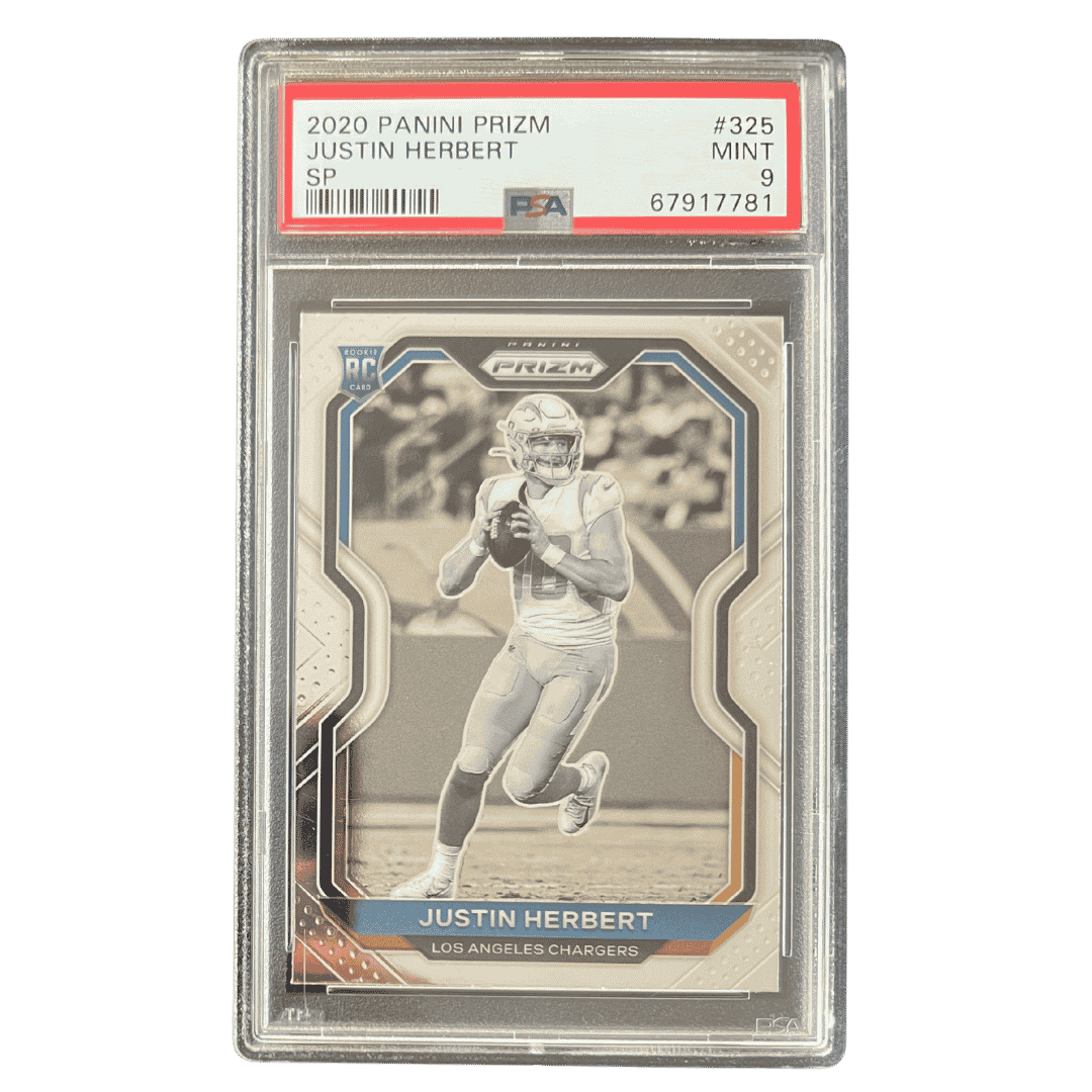 Justin Herbert PSA 9 2020 Panini Prizm SP Rookie RC Card #325