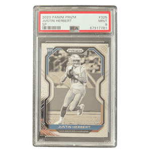 Justin Herbert PSA 9 2020 Panini Prizm SP Rookie RC Card #325
