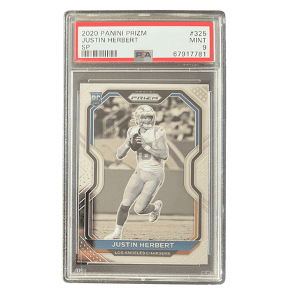 Justin Herbert PSA 9 2020 Panini Prizm SP Rookie RC Card #325
