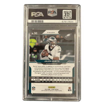 Jalen Hurts PSA 9 2020 Panini Prizm Red/ White/ Blue Rookie RC Card #343
