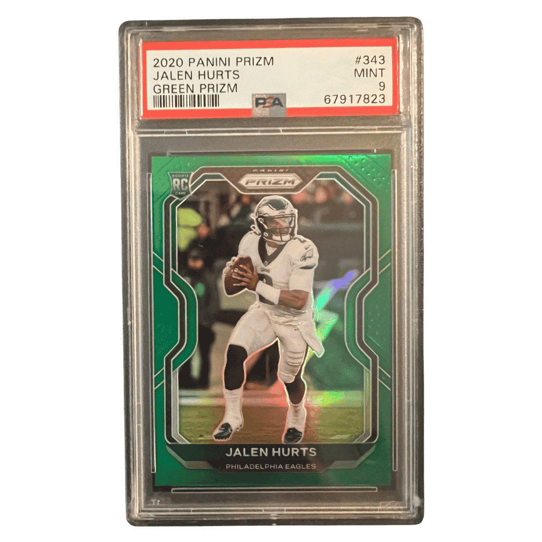 Jalen Hurts PSA 9 2020 Panini Prizm Green Rookie RC Card #343