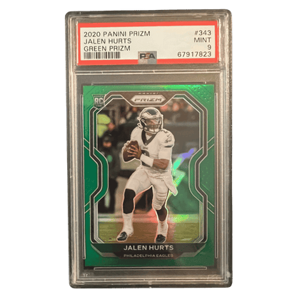 Jalen Hurts PSA 9 2020 Panini Prizm Green Rookie RC Card #343