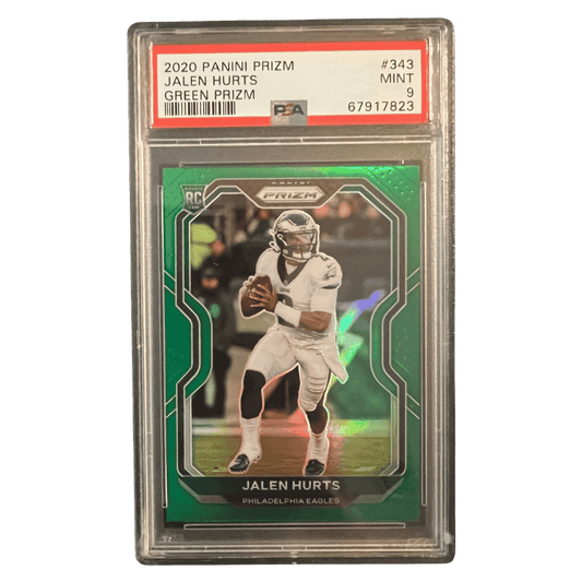 Jalen Hurts PSA 9 2020 Panini Prizm Green Rookie RC Card #343
