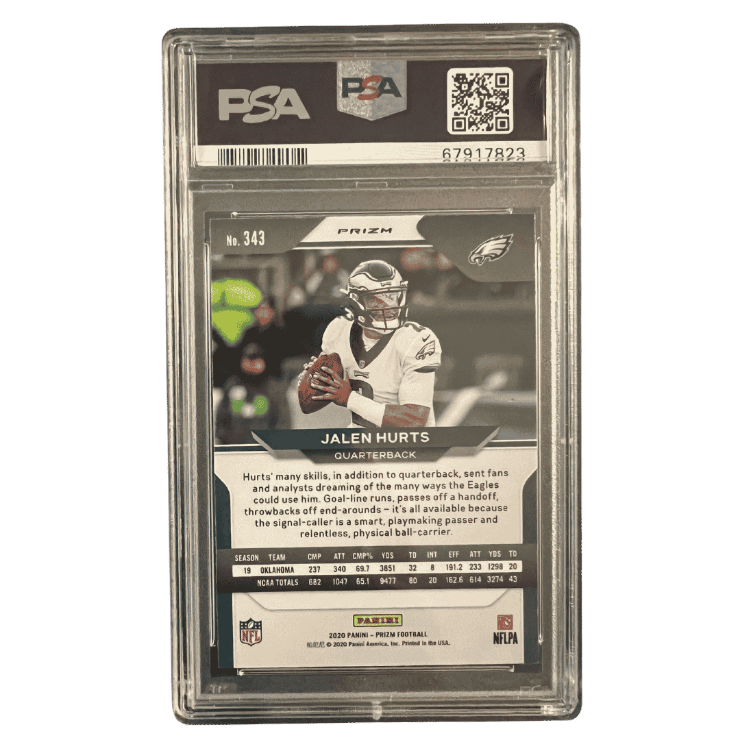 Jalen Hurts PSA 9 2020 Panini Prizm Green Rookie RC Card #343