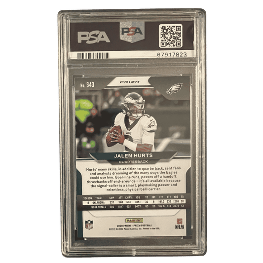 Jalen Hurts PSA 9 2020 Panini Prizm Green Rookie RC Card #343