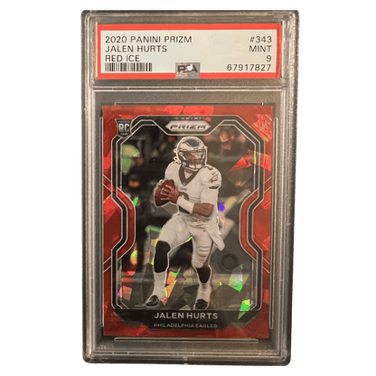 Jalen Hurts PSA 9 2020 Panini Prizm Red Ice Rookie RC Card #343