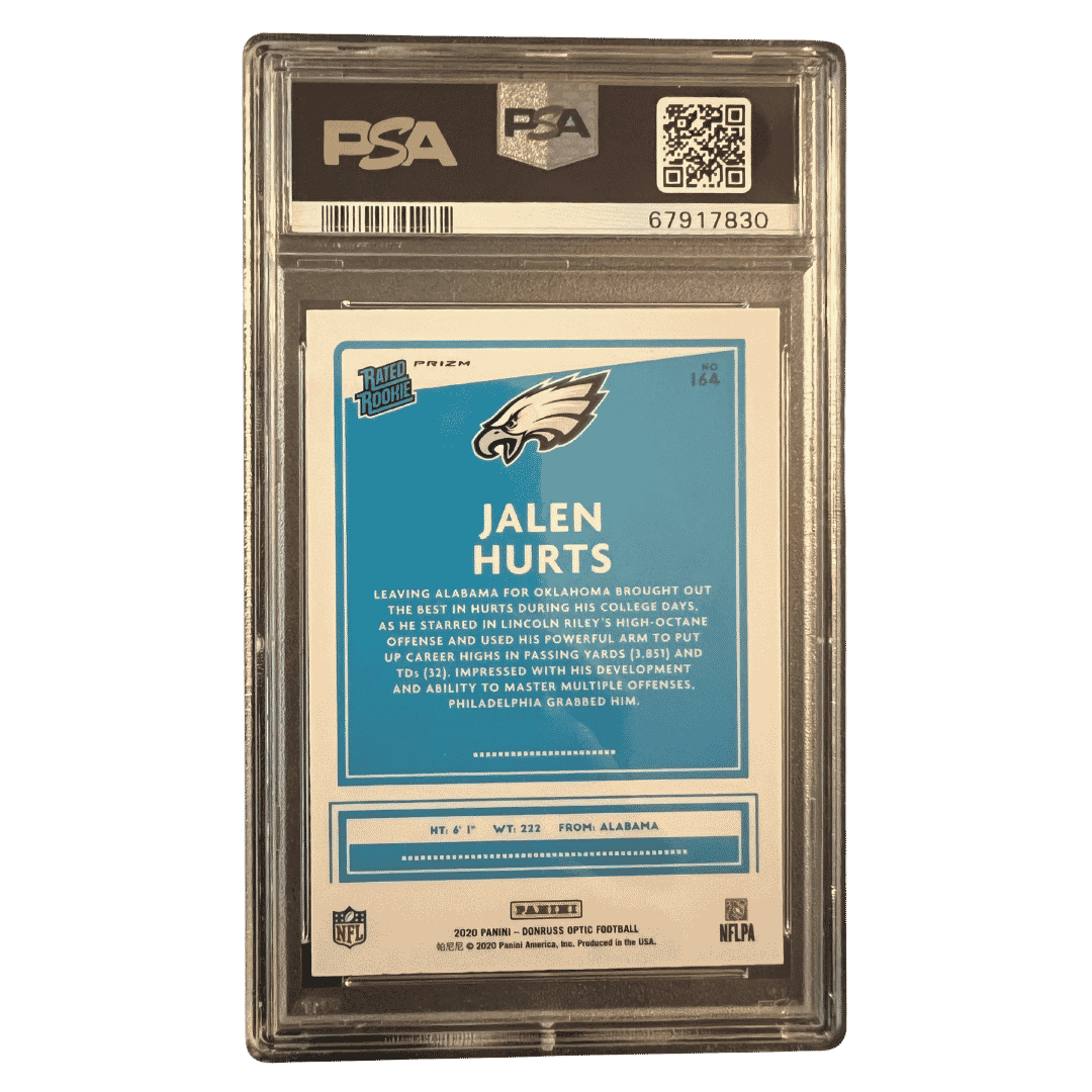 Jalen Hurts PSA 9 2020 Panini Donruss Optic Holo Rated Rookie Card #164