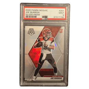 Joe Burrow PSA 9 2020 Panini Mosaic Silver Prizm Rookie Card #201