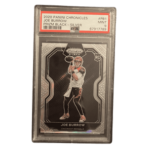 Joe Burrow PSA 9 2020 Panini Chronicles Prizm Black Silver Rookie RC Card #PB1