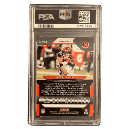 Joe Burrow PSA 9 2020 Panini Chronicles Prizm Black Silver Rookie RC Card #PB1