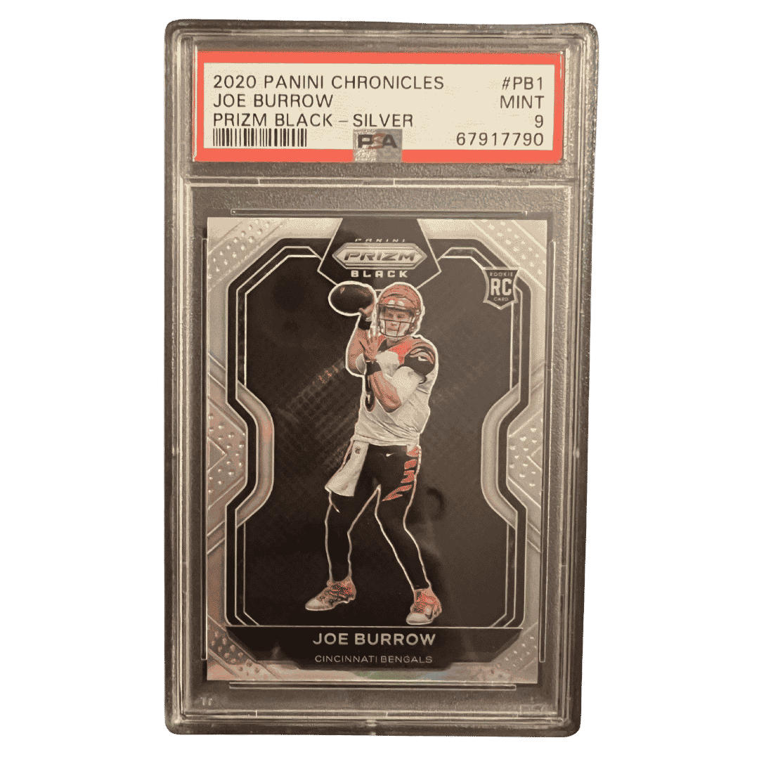 Joe Burrow PSA 9 2020 Panini Chronicles Prizm Black Silver Rookie RC Card #PB1
