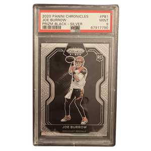 Joe Burrow PSA 9 2020 Panini Chronicles Prizm Black Silver Rookie RC Card #PB1