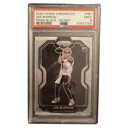 Joe Burrow PSA 9 2020 Panini Chronicles Prizm Black Silver Rookie RC Card #PB1