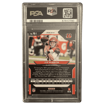 Joe Burrow PSA 9 2020 Panini Chronicles Prizm Black Silver Rookie RC Card #PB1