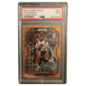 Joe Burrow PSA 9 2020 Panini Prizm Lazer Rookie RC Card #307