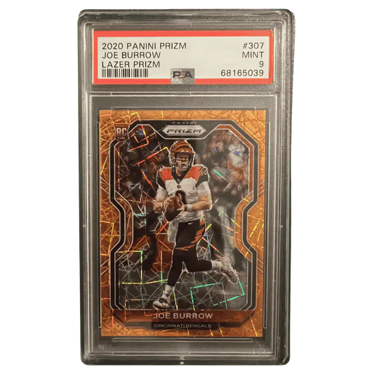 Joe Burrow PSA 9 2020 Panini Prizm Lazer Rookie RC Card #307