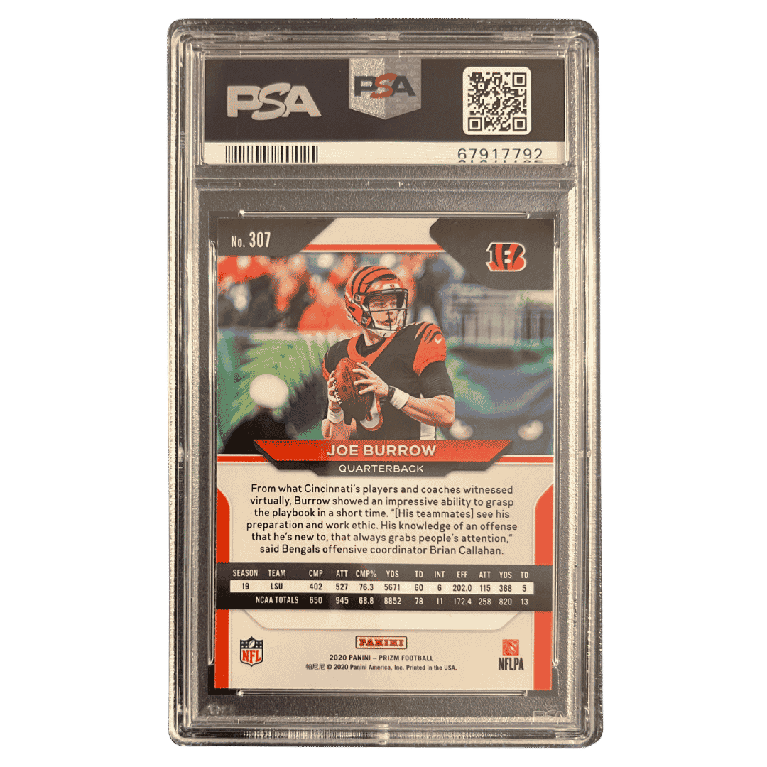 Joe Burrow PSA 9 2020 Panini Prizm SP Rookie RC Card #307
