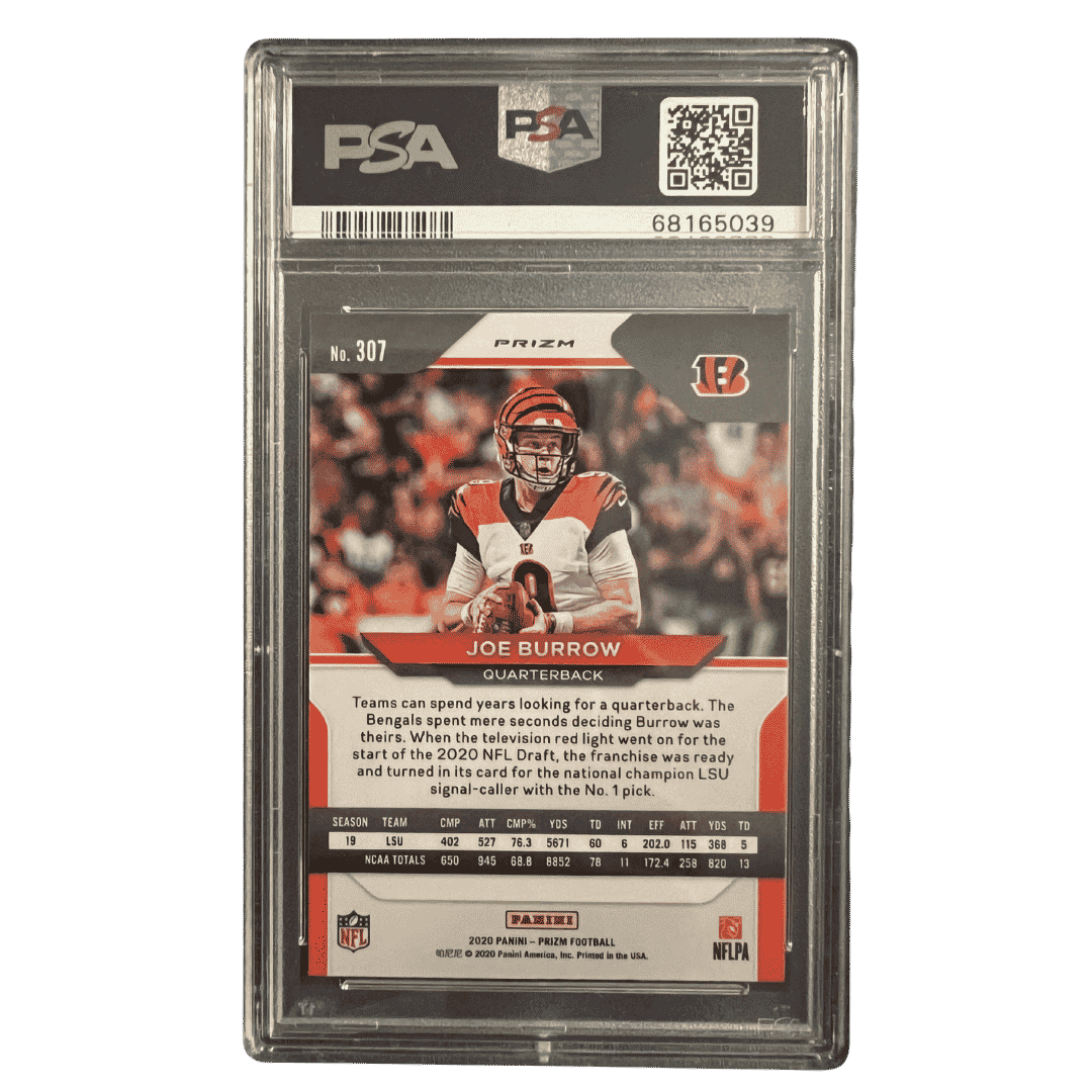 Joe Burrow PSA 9 2020 Panini Prizm Lazer Rookie RC Card #307