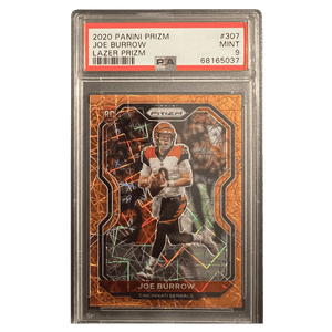 Joe Burrow PSA 9 2020 Panini Prizm Lazer Rookie RC Card #307