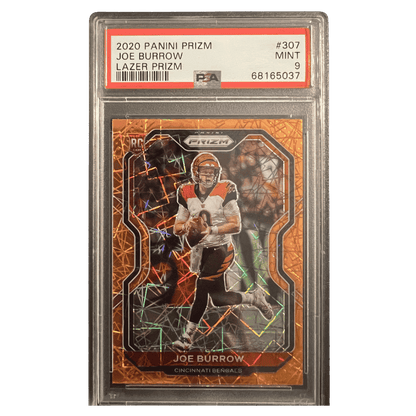 Joe Burrow PSA 9 2020 Panini Prizm Lazer Rookie RC Card #307
