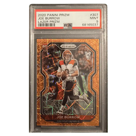 Joe Burrow PSA 9 2020 Panini Prizm Lazer Rookie RC Card #307