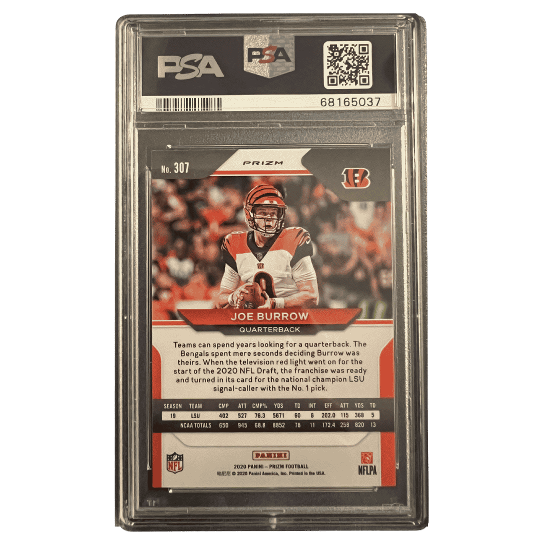Joe Burrow PSA 9 2020 Panini Prizm Lazer Rookie RC Card #307