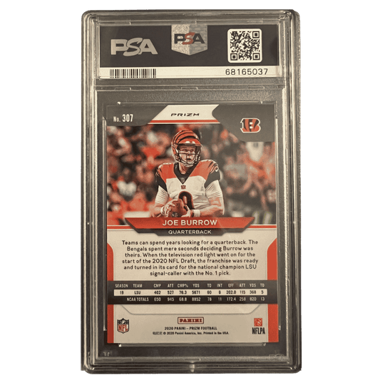 Joe Burrow PSA 9 2020 Panini Prizm Lazer Rookie RC Card #307