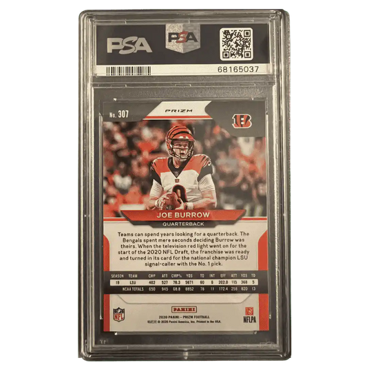 Joe Burrow PSA 9 2020 Panini Prizm Lazer Rookie RC Card #307